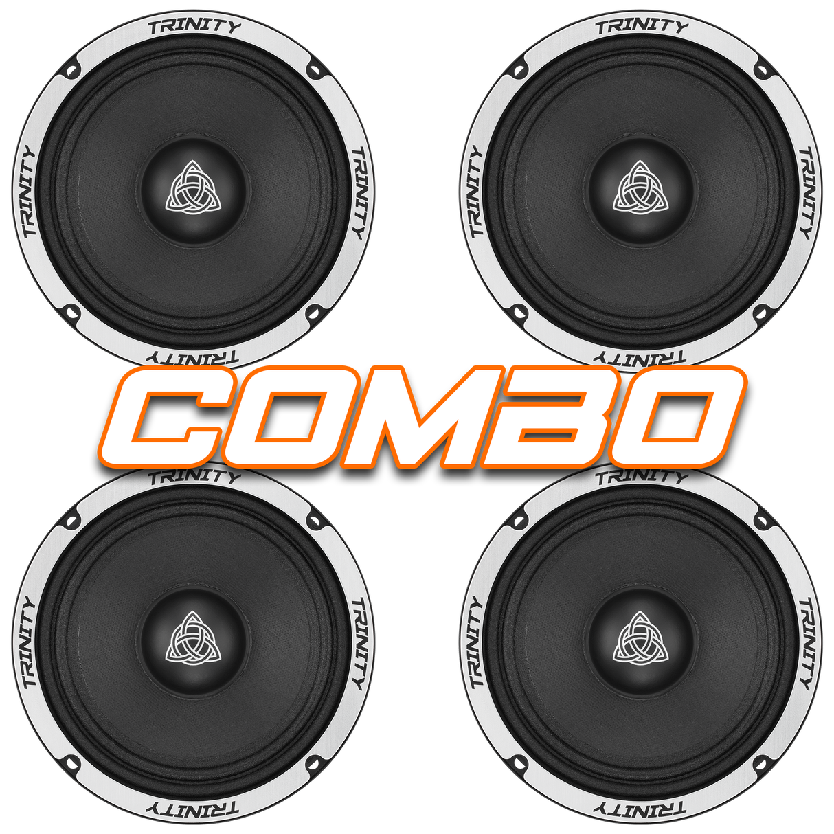 Trinity Audio 4-Pack Combo RS654 6.5" Midrange Speaker 4-Ohm